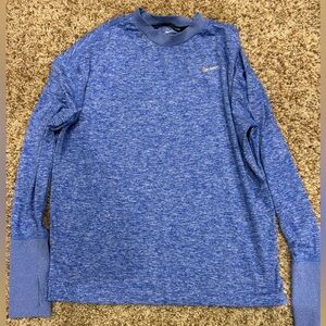 NIKE dri-fit heathered blue thermal layer